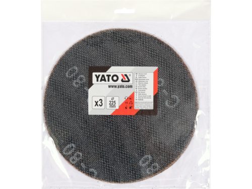 YATO Tépőzáras csiszolóháló 225 mm / P80 (3 db)