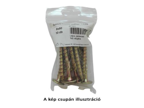 Ácsszerkezeti csavar, lapos peremes fejjel, Tx40, sárgára passz., 8x220 /80 (10 db)