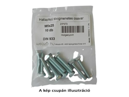Hatlapfejű tövigmenetes csavar DIN 933 horganyzott M10x30 (10 db)